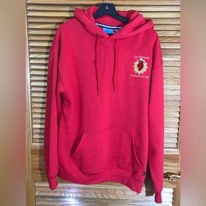 Blue Generation Mens Size Medium Red Sacred Heart of Jesus Heavyweight Hoodie